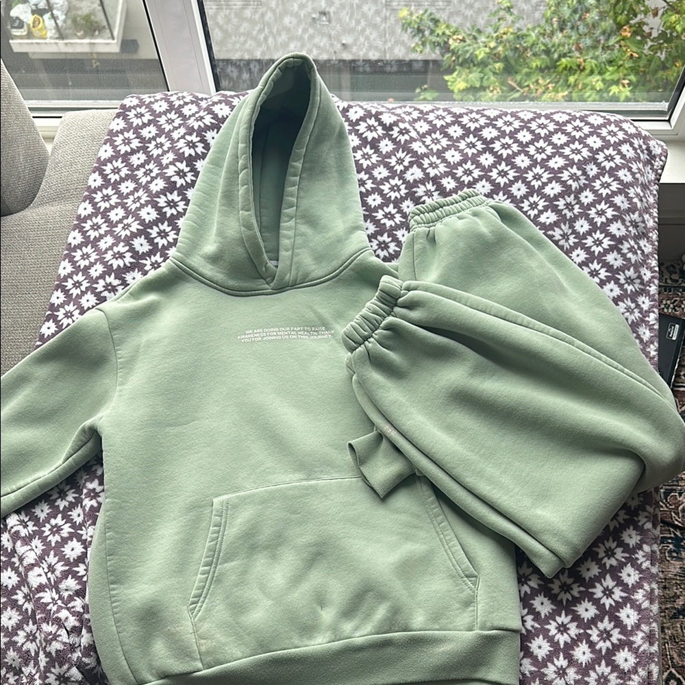 The Happy Camp3r Sage Green Hoodie and Sweatpants Set